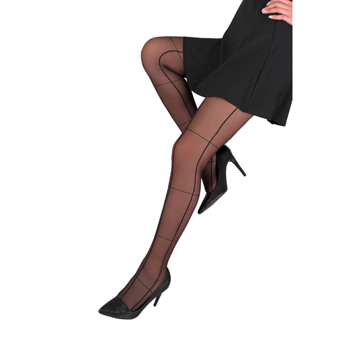 LIVCO Elegant tights with hearts and suspender pattern - Ranele