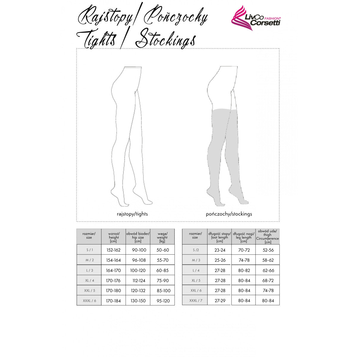 LIVCO Elegant tights with hearts and suspender pattern - Ranele
