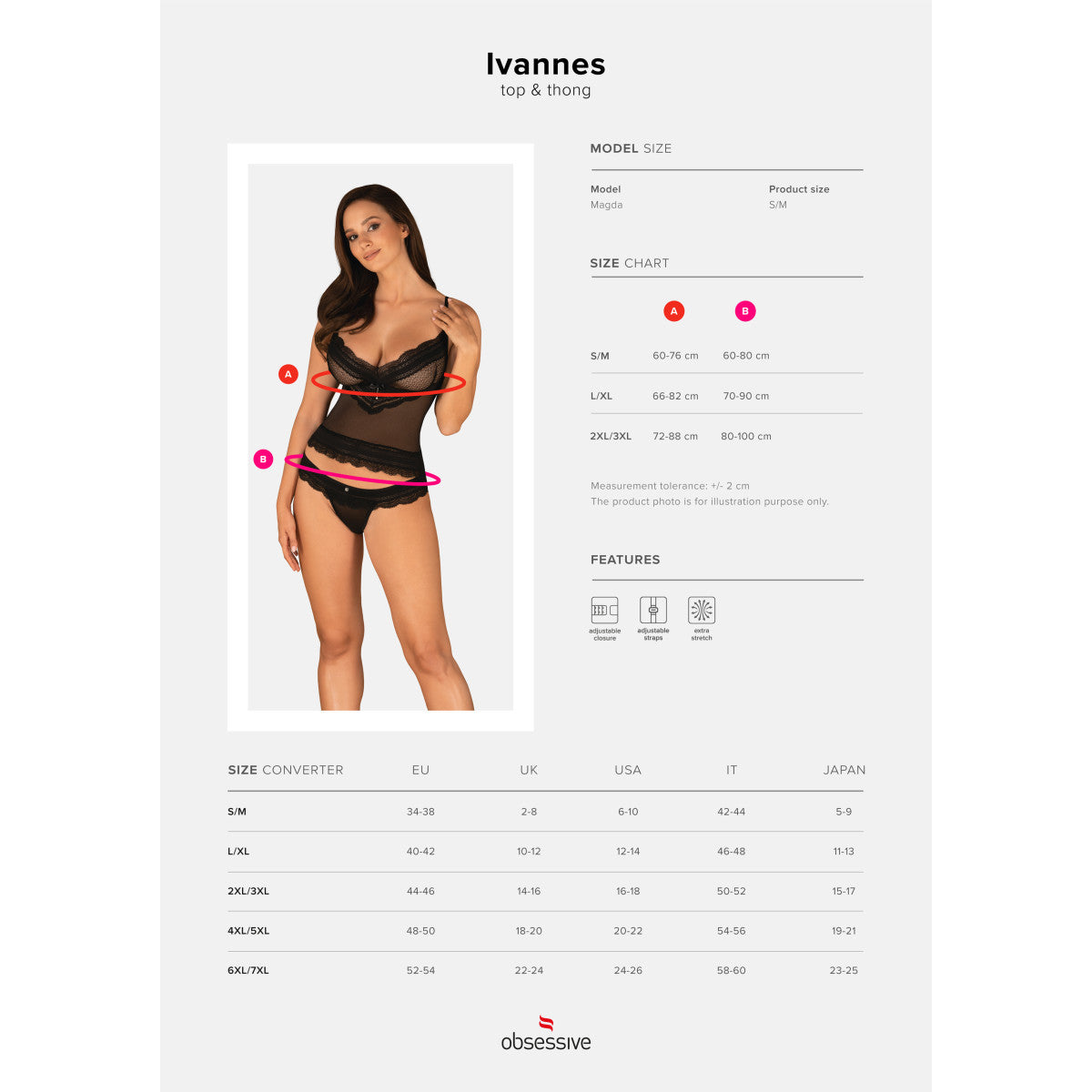 OBSESSIVE Dessous Unterwäsche Set | Top mit String - Ivannes