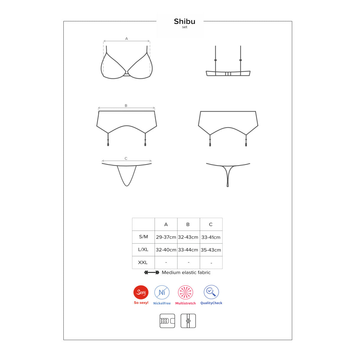 PASSION ECO Straps Lingerie Set Leafa - 3 pieces