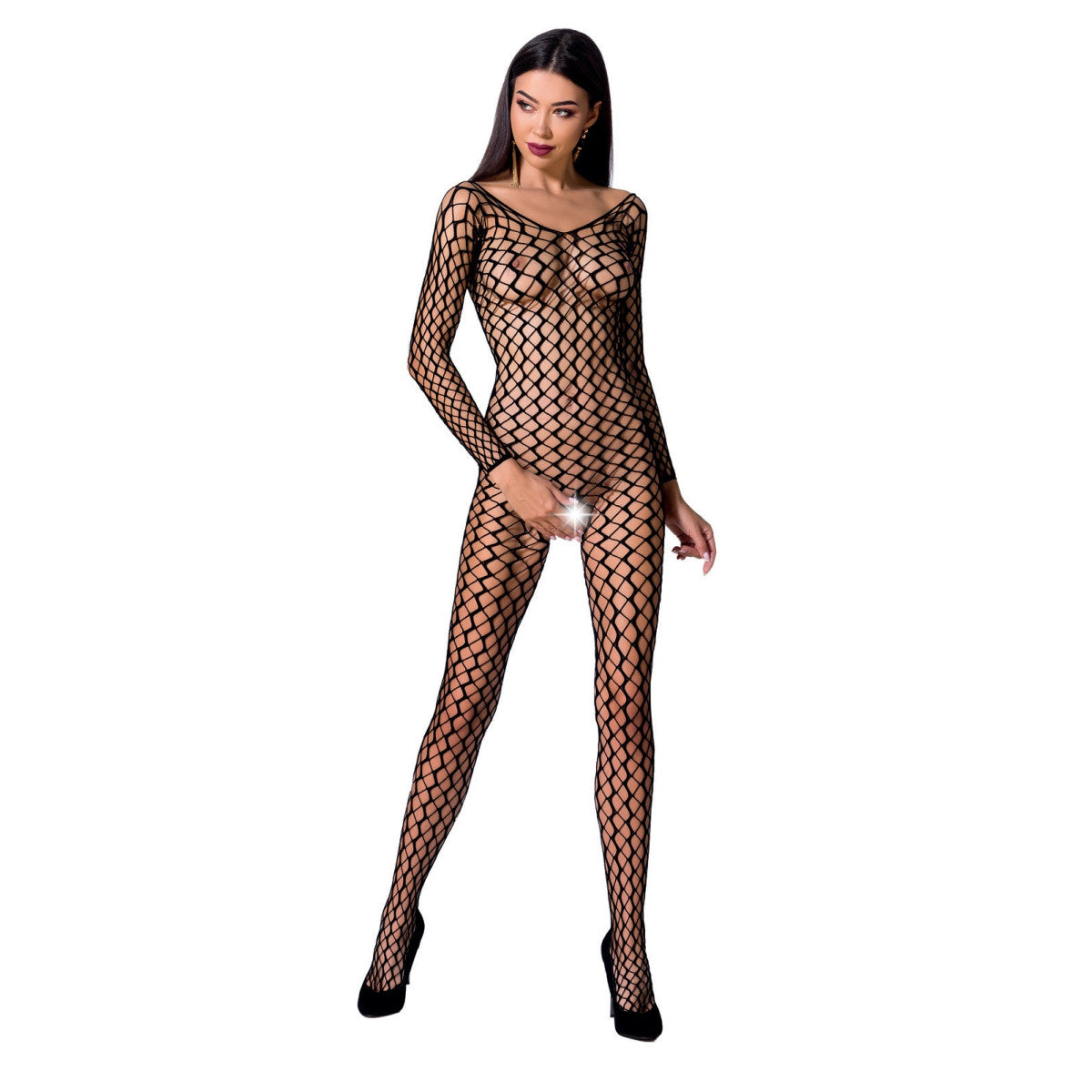 PASSION Elegant bodystocking with long arms - BS068