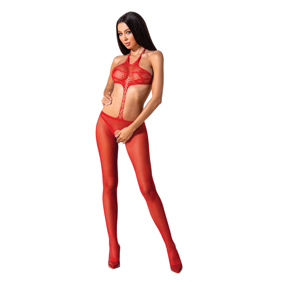 PASSION Elegant halterneck bodystocking - BS080