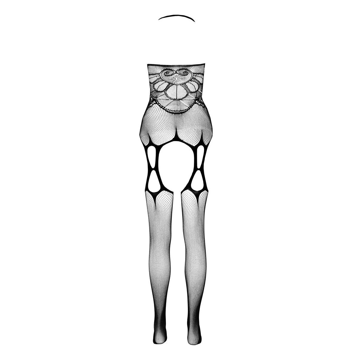 PASSION ECO Elegant halterneck bodystocking in a suspender look