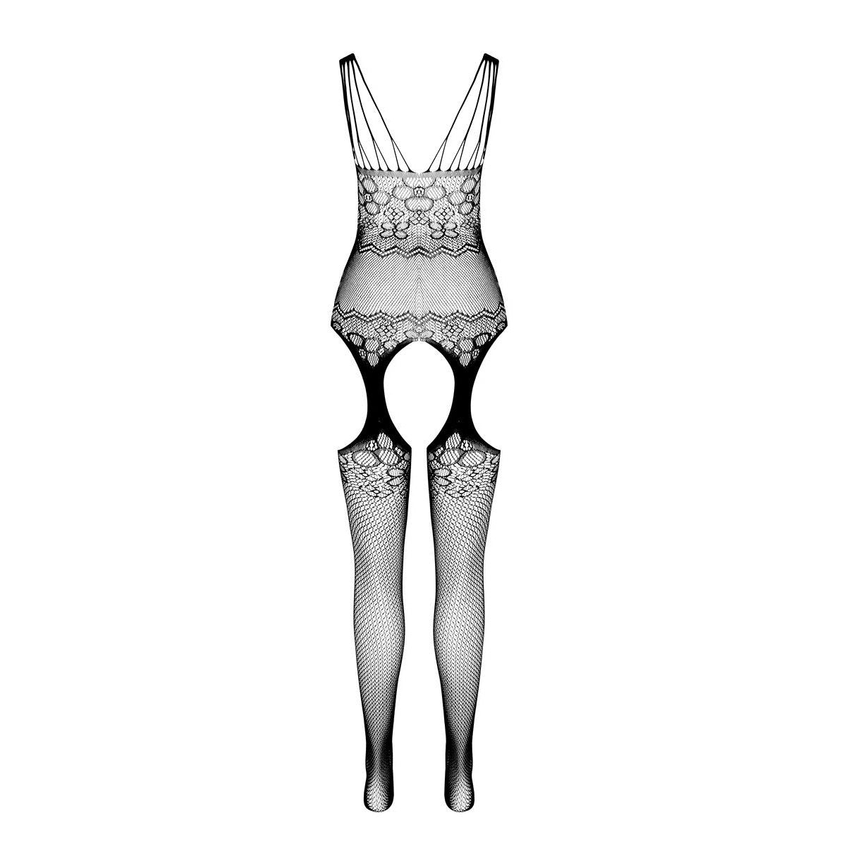 PASSION ECO Enchanting catsuit with floral pattern in strap look