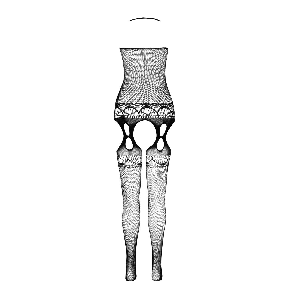 PASSION ECO Sexy halterneck bodystocking with suspender design