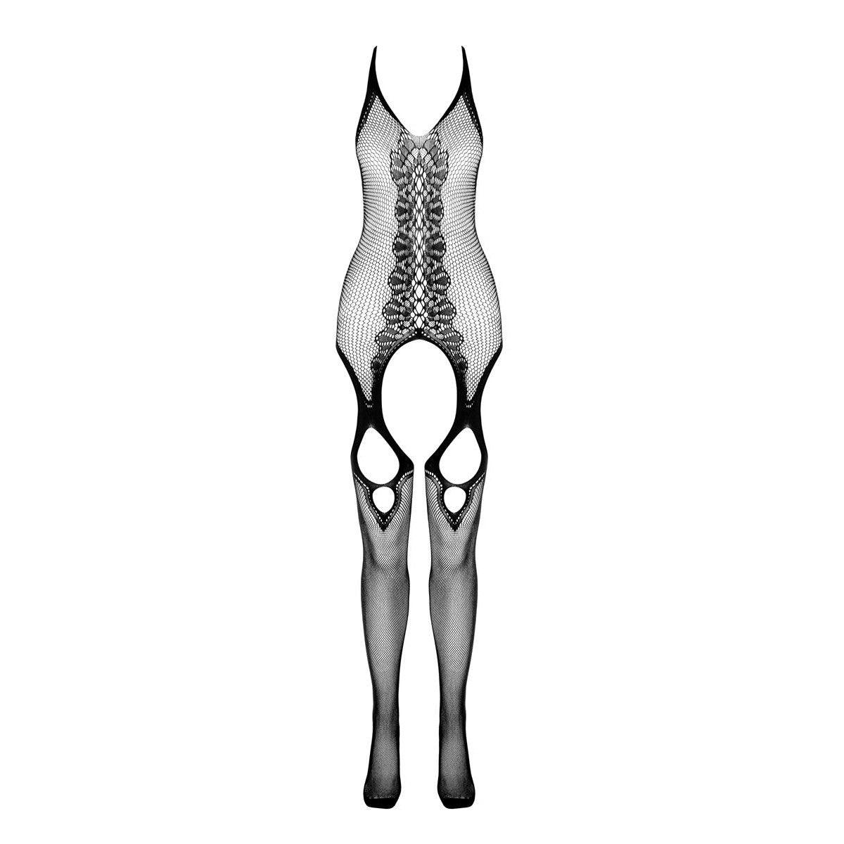 PASSION ECO Sexy halter neck catsuit with strap design and lace-up look