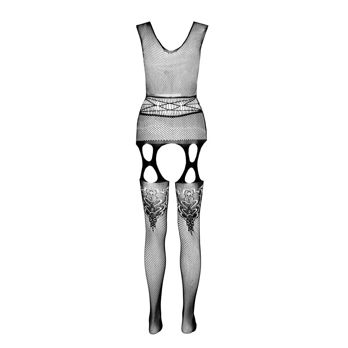 PASSION ECO Seductive catsuit with elegant pattern on the belly