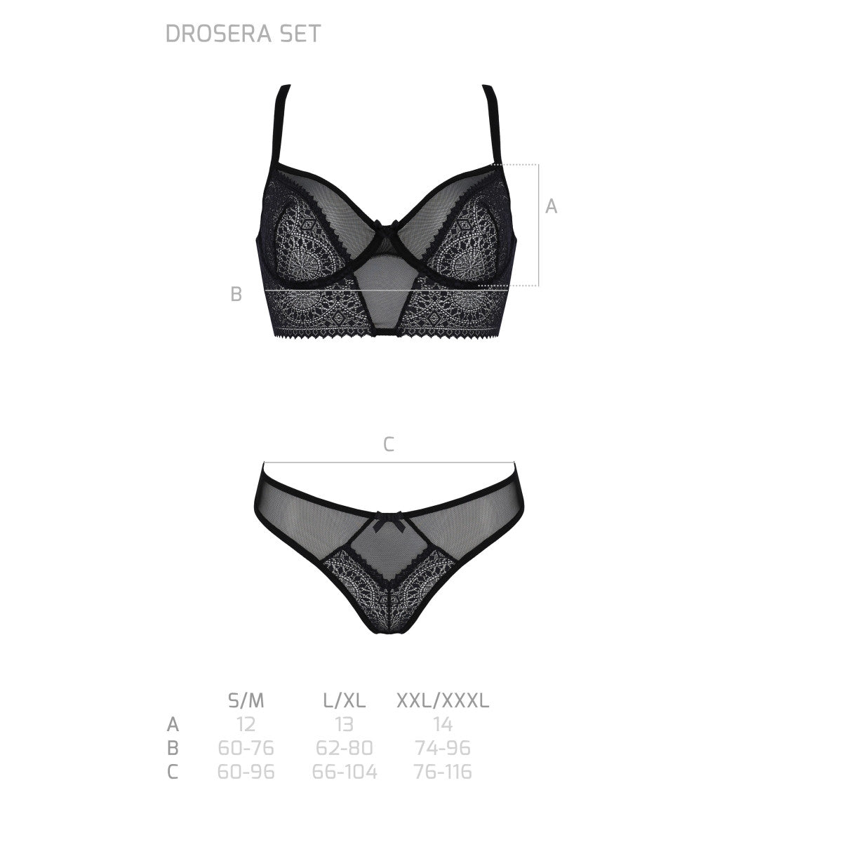 PASSION ECO Sexy Dessous Unterwäsche-Set Drosera - 2 Teile