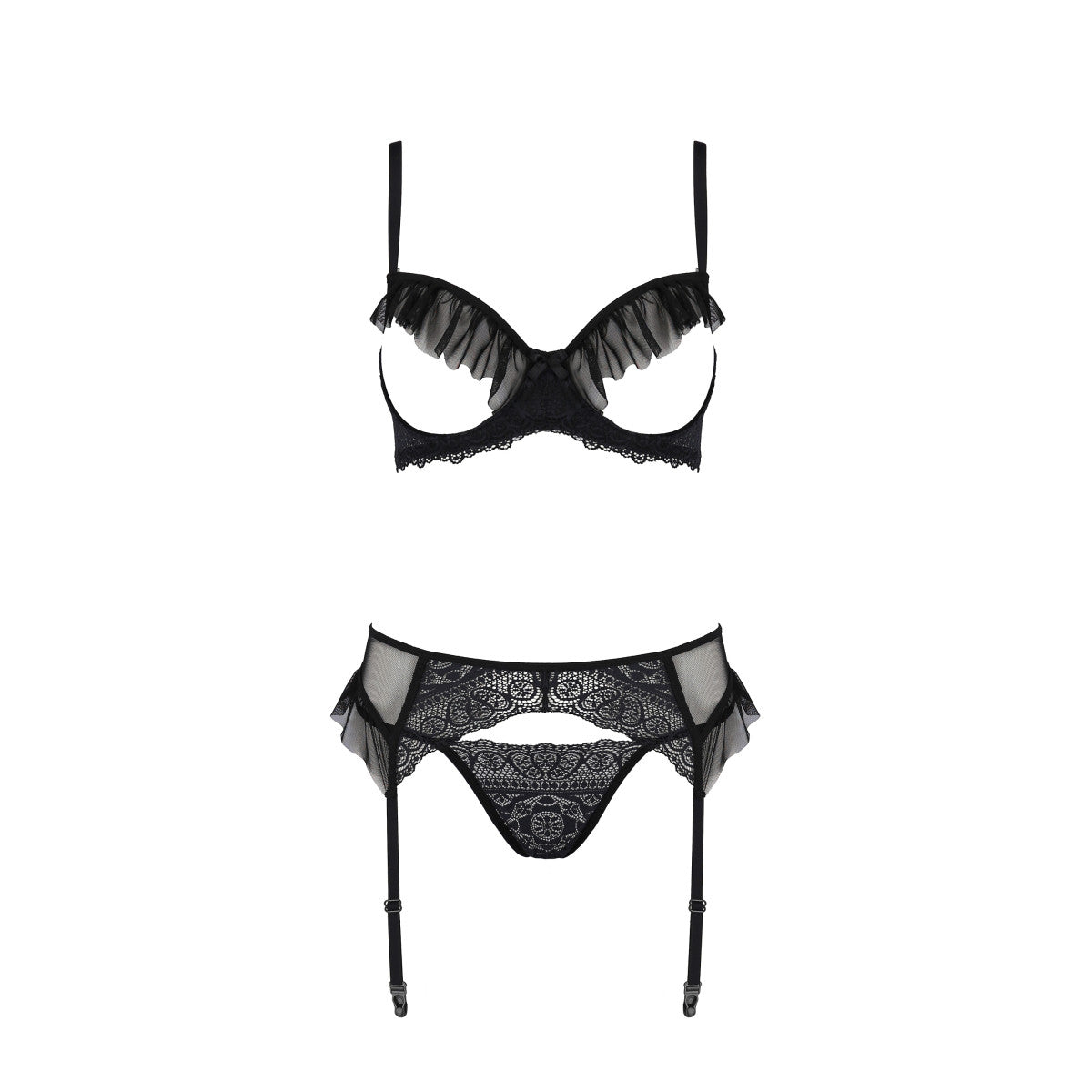 PASSION ECO Sexy suspender lingerie set Kerria - 3 pieces