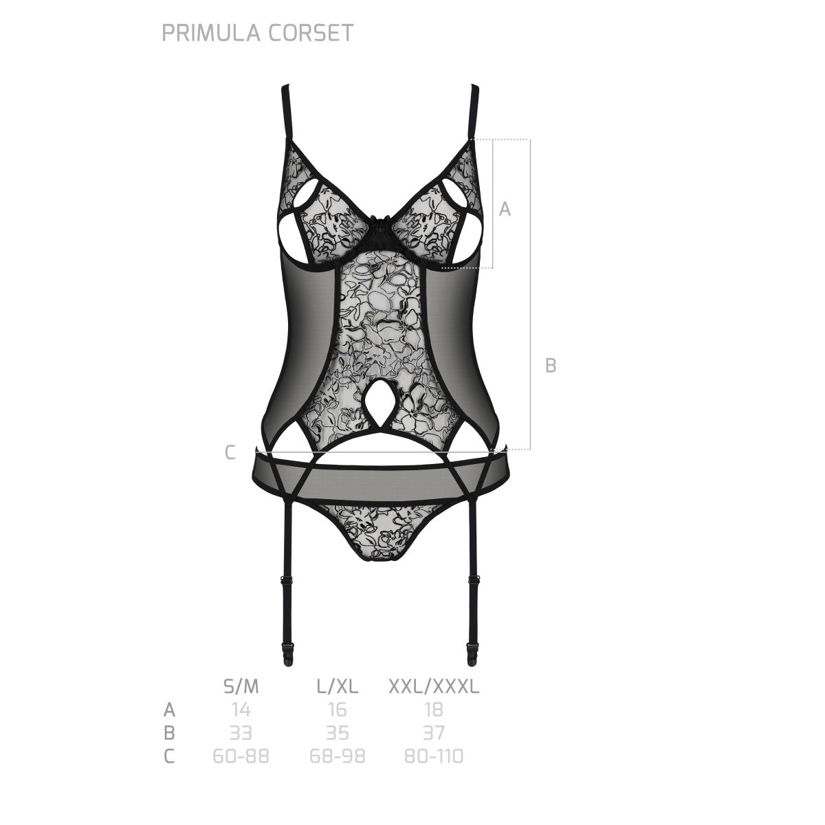 PASSION ECO Sexy Suspender Corsage Primula - 2 parts
