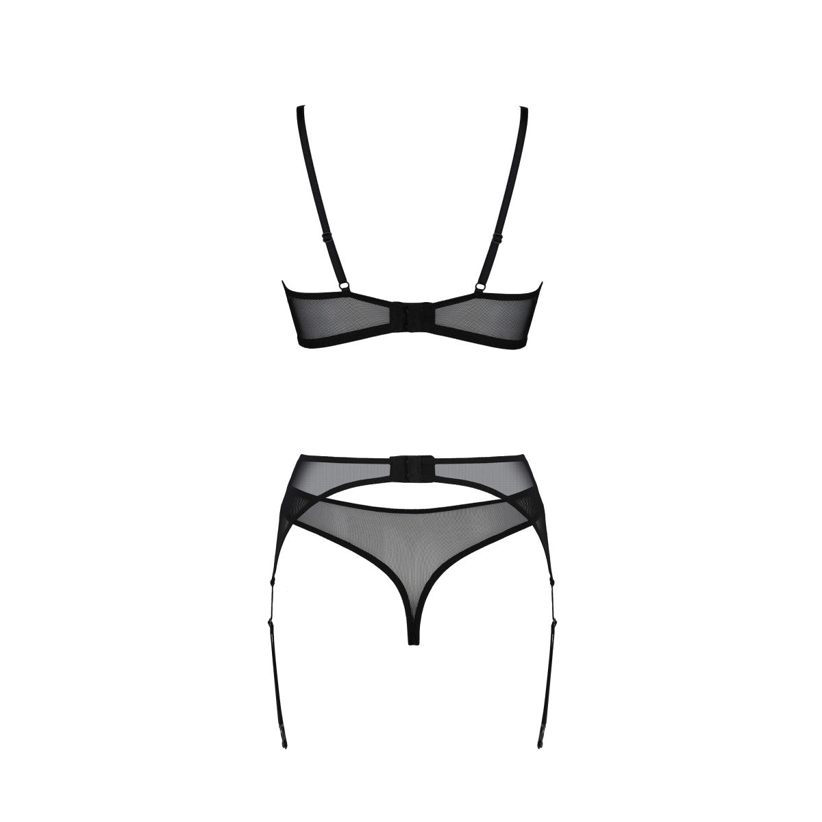 PASSION ECO Sexy suspender lingerie set Selaginella - 3 pieces