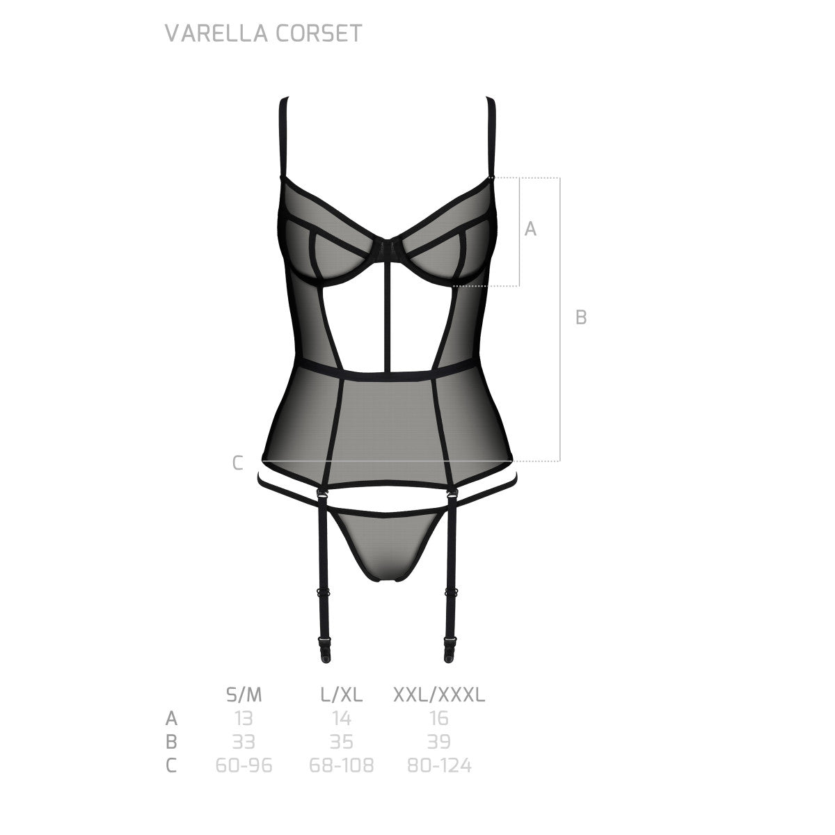 PASSION ECO Sexy suspender corsage Varella - 2 parts