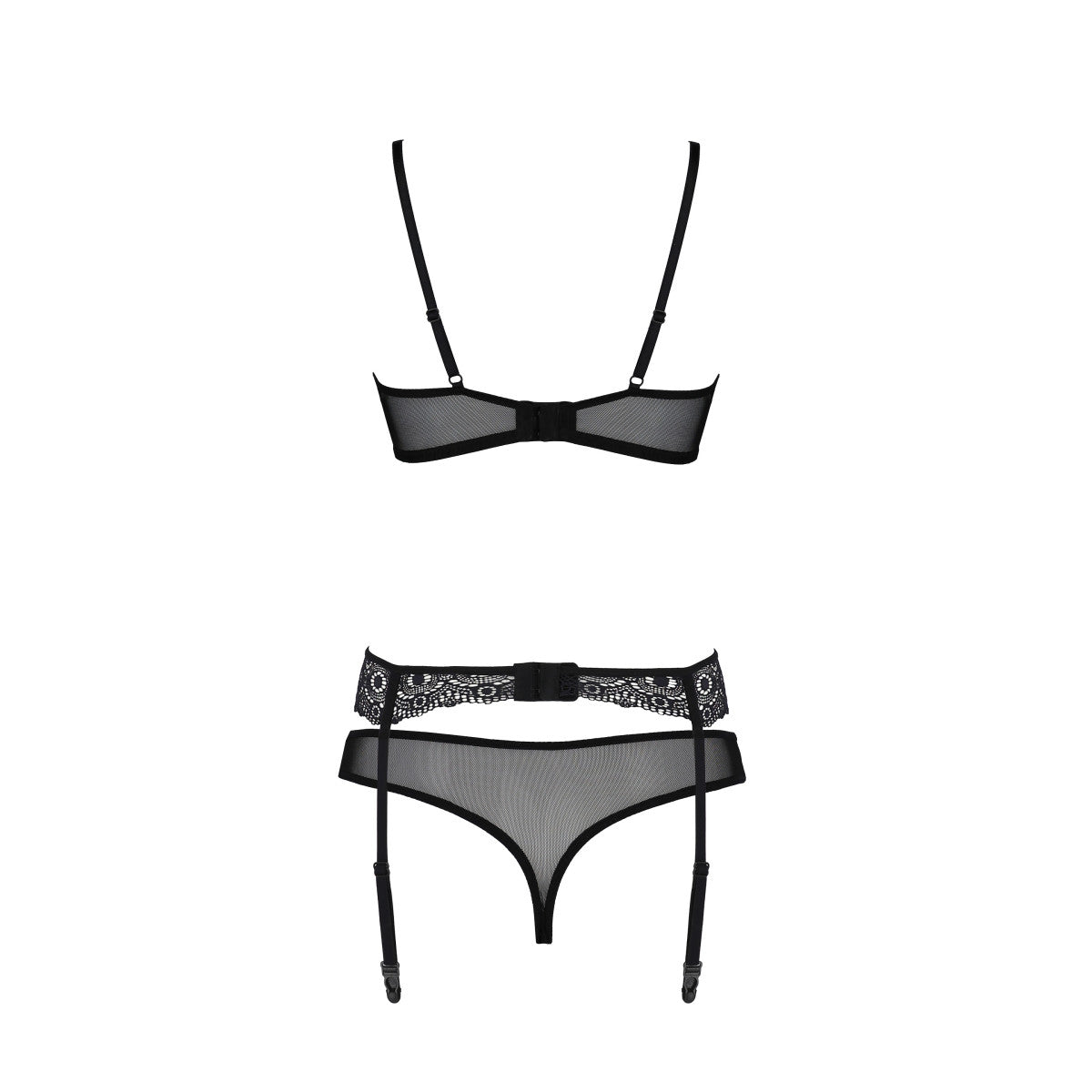 PASSION ECO Sexy suspender lingerie set Zinnia - 3 pieces