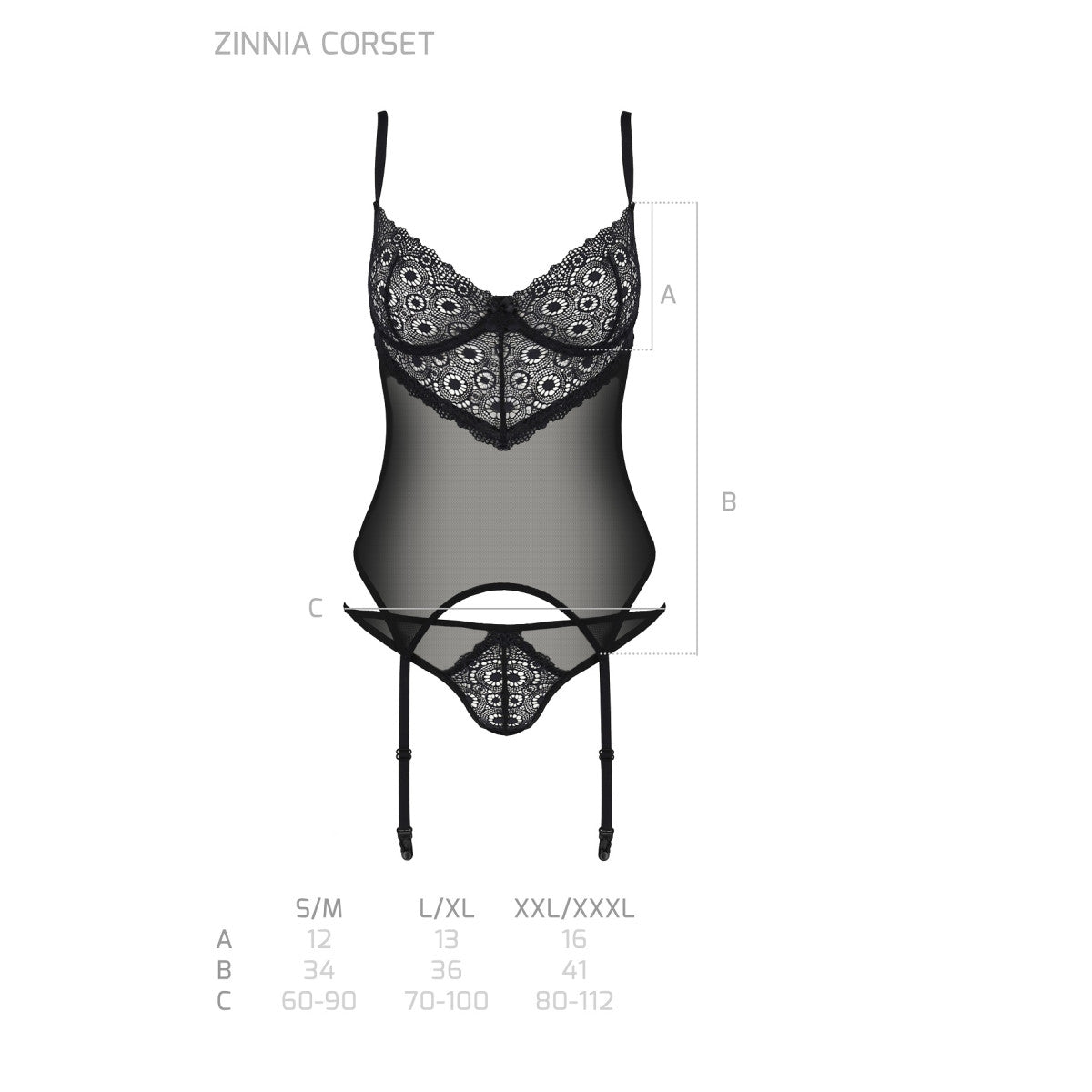 PASSION ECO Sexy Straps-Corsage Zinnia - 2 Teile