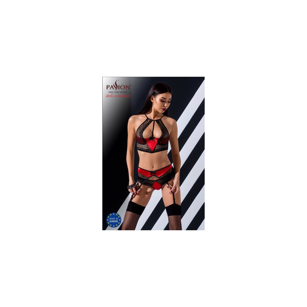 PASSION ECO Straps Lingerie Set Leafa - 3 pieces