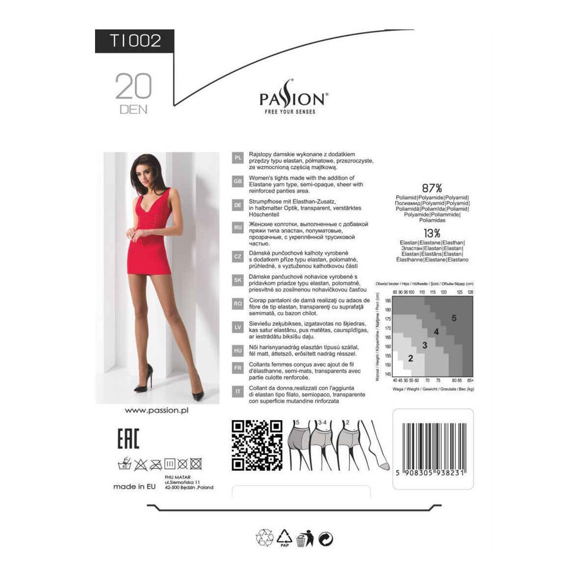 KOTEK Elegant tights with striped pattern