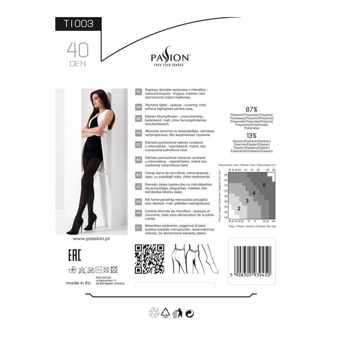 KOTEK Elegant tights with striped pattern