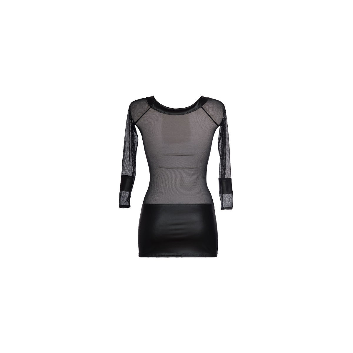 AXAMI Elegantes Wetlook-Kleid mit langen Armen