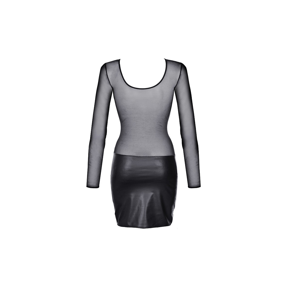 AXAMI Erotisches Wetlook-Kleid mit langen Armen